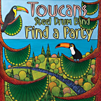 Find A Party, the new album from the Toucans Steel Drum Band, featuring cover art by James Sutherland